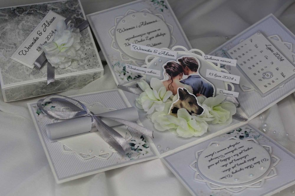 Pamiątka ślubna - exploding box