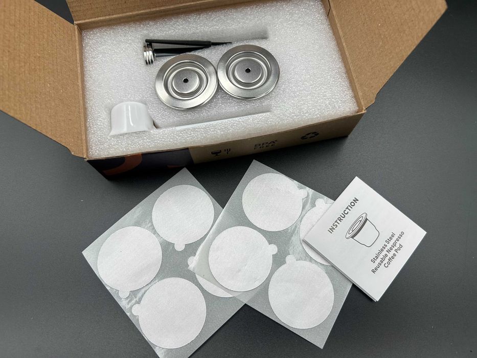 2x Kapsułka do kawy wielokrotnego użytku Expresso Stal nierdzewna