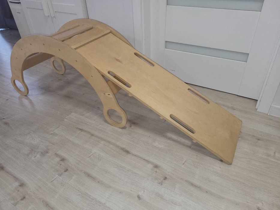 Babywood – zestaw bujak drewniany + zjeżdżalnia + ścianka wspinaczkowa