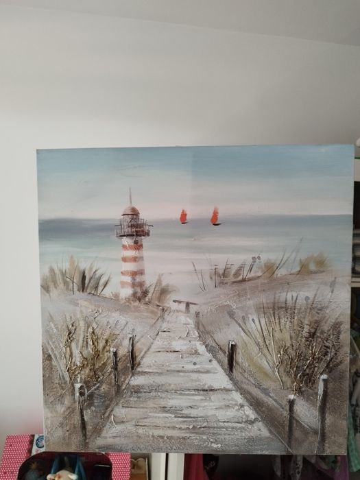 Obraz Caisa 2 60x60 latarnia morska olejny