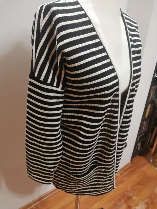 Sweter, sweterek czarny w białe paski Next r. 12