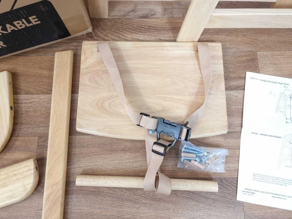 NOWE Drewniane krzesełko do karmienia Safetots naturalne