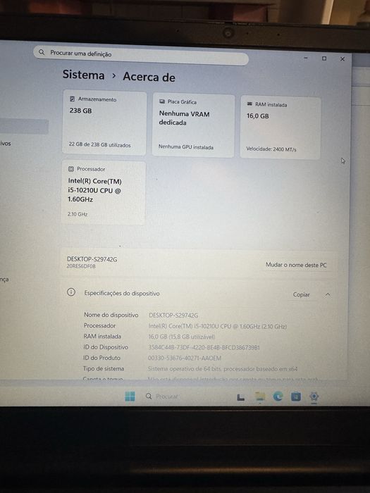 Portatil lenovo E 15