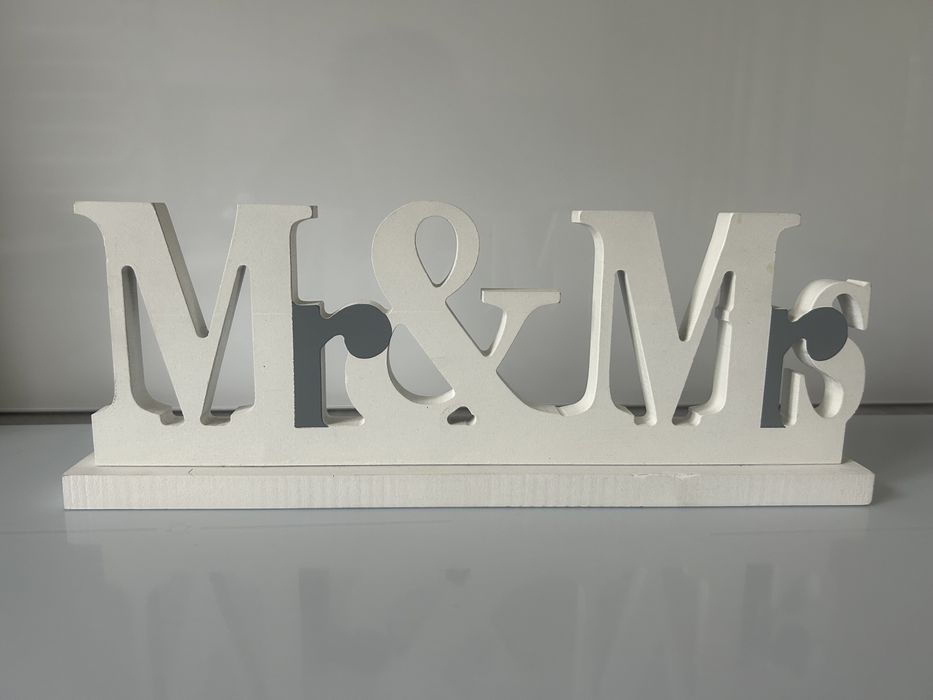 Dekoracja drewniana - Mr&Mrs - HOME&YOU - okazja cenowa!