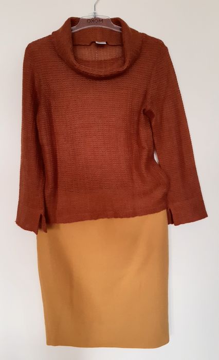 Musztardow miodowa spódnica 40 jesienna