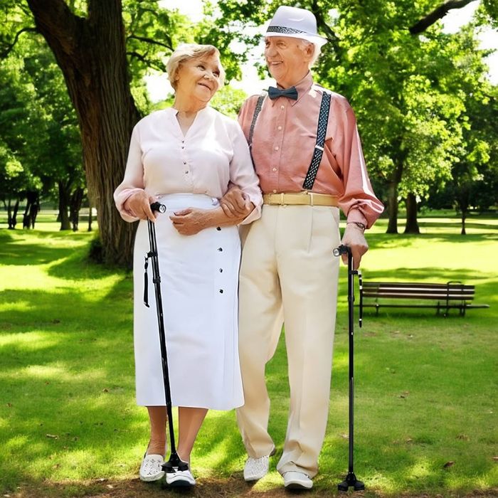 Палка трость телескопическая  для ходьбы тростина складна с фонариком