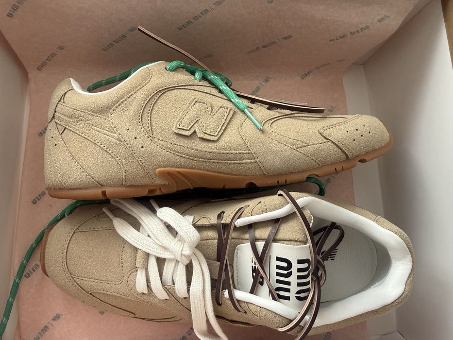 New Balance Miu Miu snekersy buty beżowe