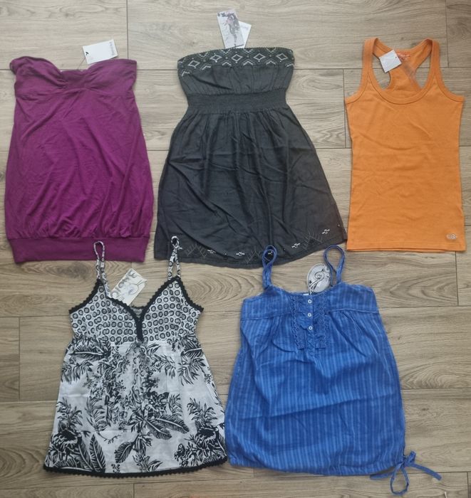 5 x Bluzka na ramiączka damska dziewczęca rozm. ~M / Stradivarius & Bershka