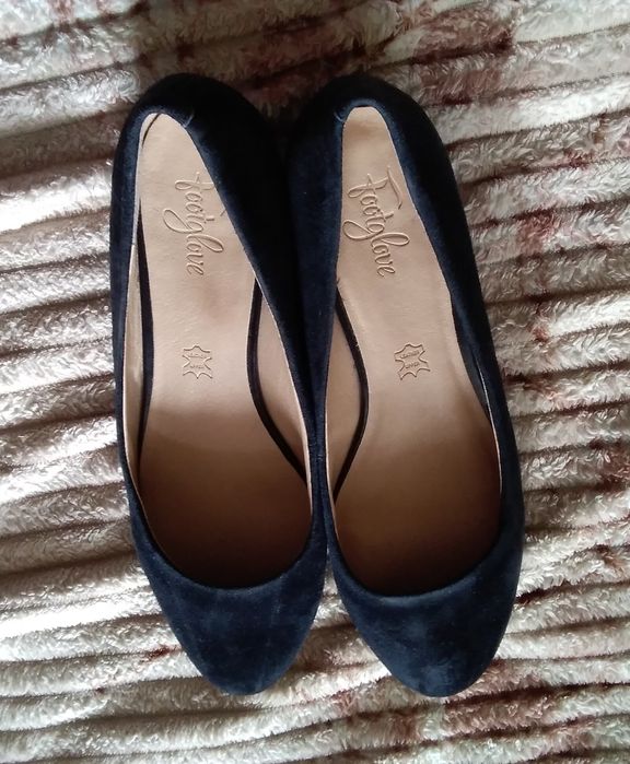 Туфли женские замшевые.цвет тёмно-синий.
