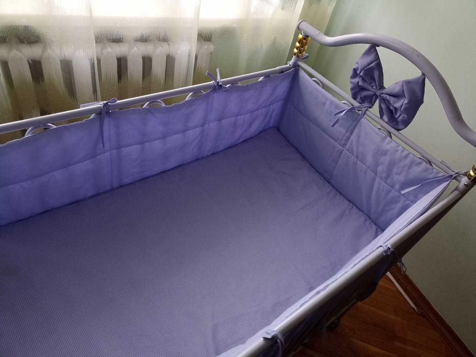 Дитяче Ліжко, Кроватка Метал ( Трансформер) +повний комплект з Люлькою