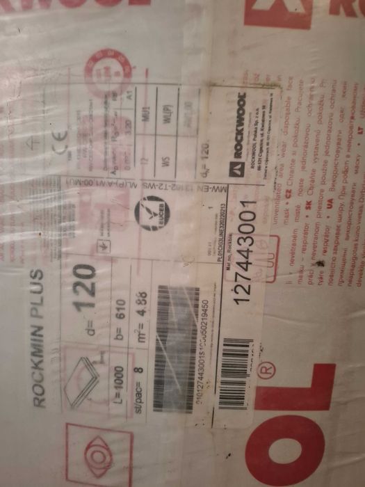 Wełna elewacyjna, do kaset Rockwool Rockmin Plus 100mm, 120mm