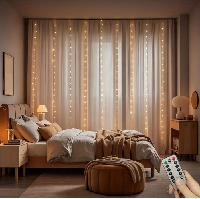 Гірлянда штора на юсб павербанк