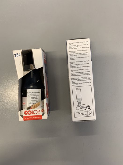 Tinta preta para carimbos