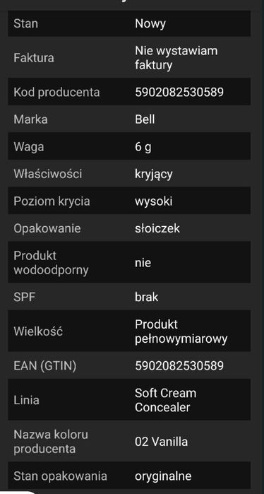 Korektor kryjący Bell w słoiczku nr 2 Vanilla