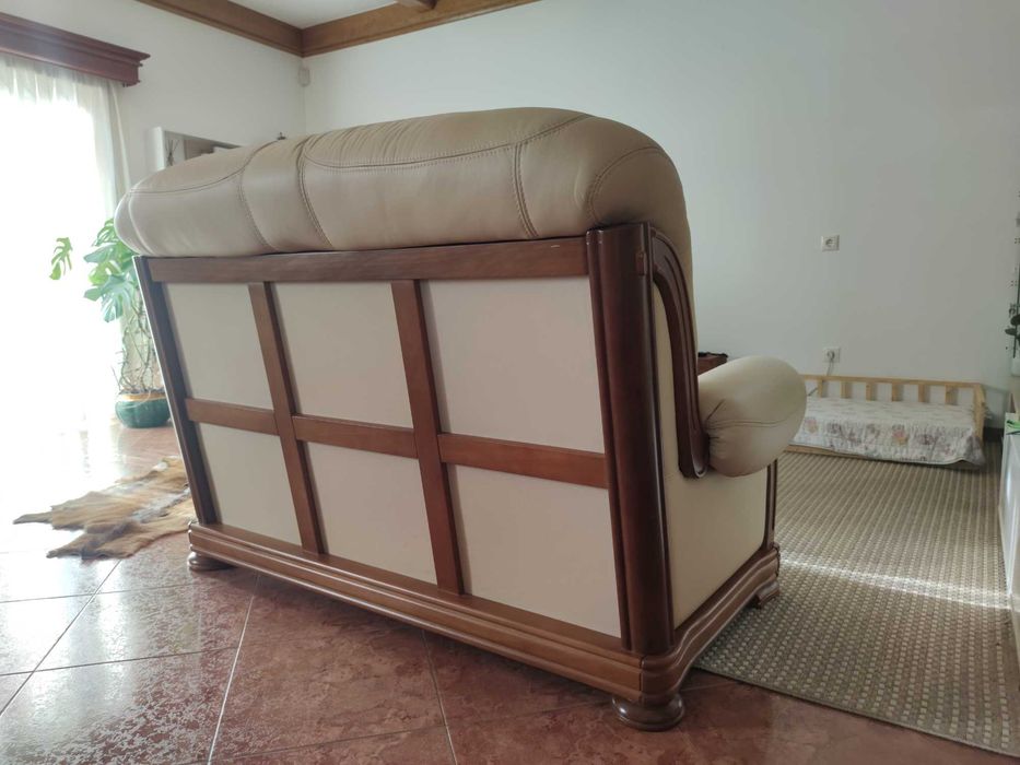 Sofás de sala em pele natural