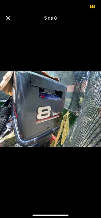 Barco Fibra 3,4m motor 8cv, atrelado