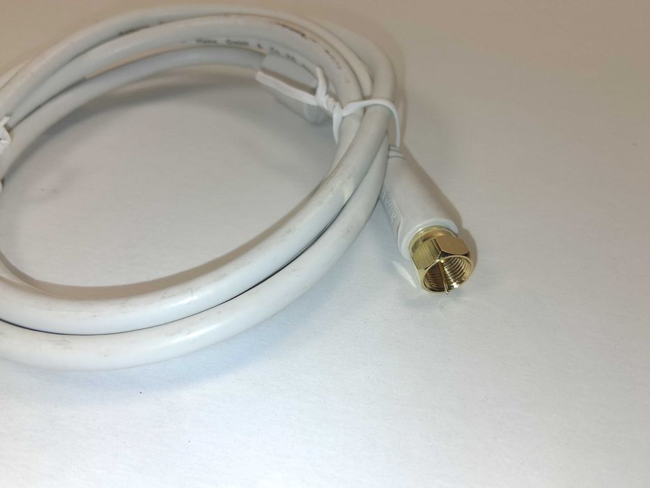 N051 Kabel Antenowy Hama F-F Satelitarny Pozłacany 100dB Filtr Biały