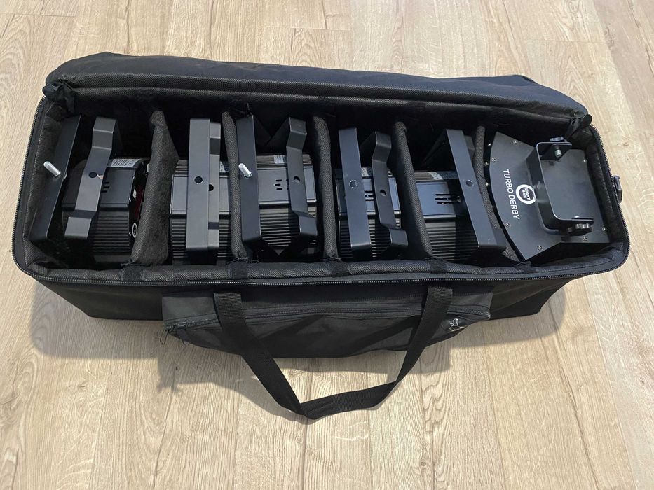 oświetlenie sceniczne LIGHT4ME LED PAR, Derby + kwmatik promyk + torba