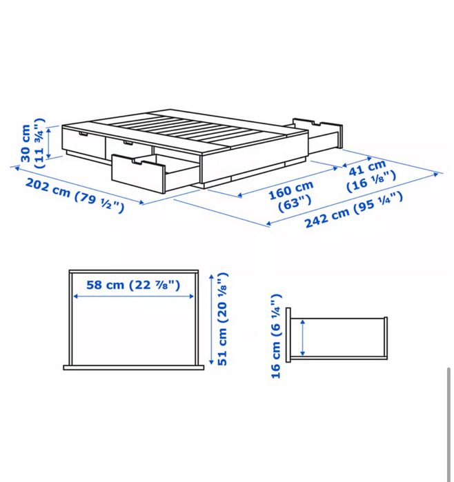 Łózko 160x200 z szufladami ikea