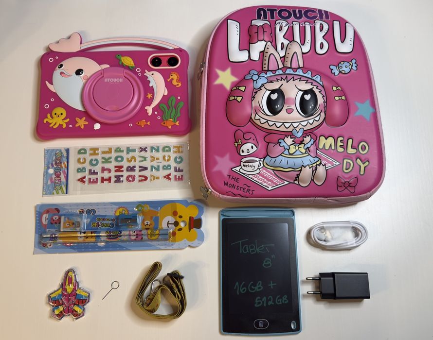 (NOVOS) Tablet + Mochila Labubu 8" Android Criança 512GB capa protetor