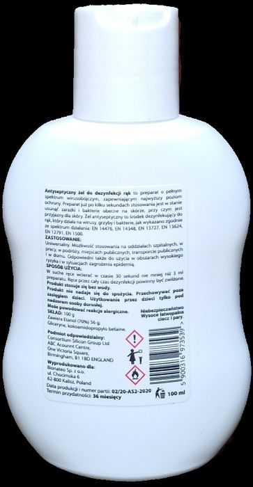 Żele antybakteryjne Bionateo 100ml