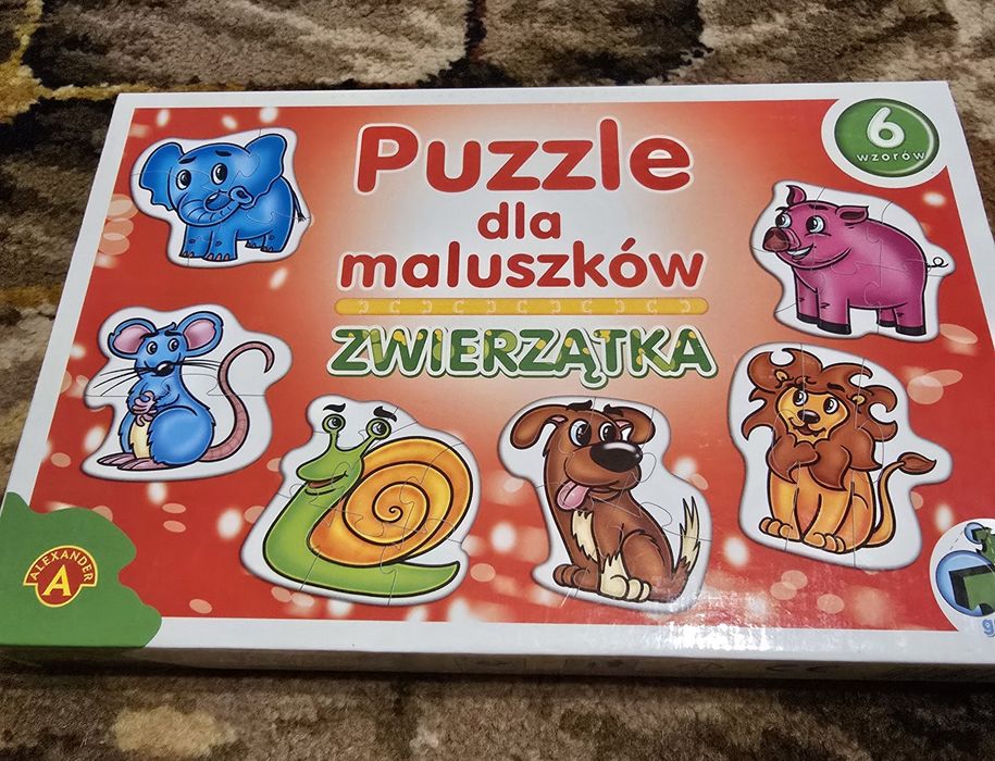 Puzzle dla maluszków „Zwierzątka” – Alexander, 6 wzorów