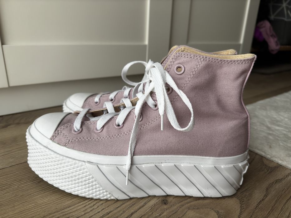 Różowe Converse lift trampki platforma na platformie 39.5 róż