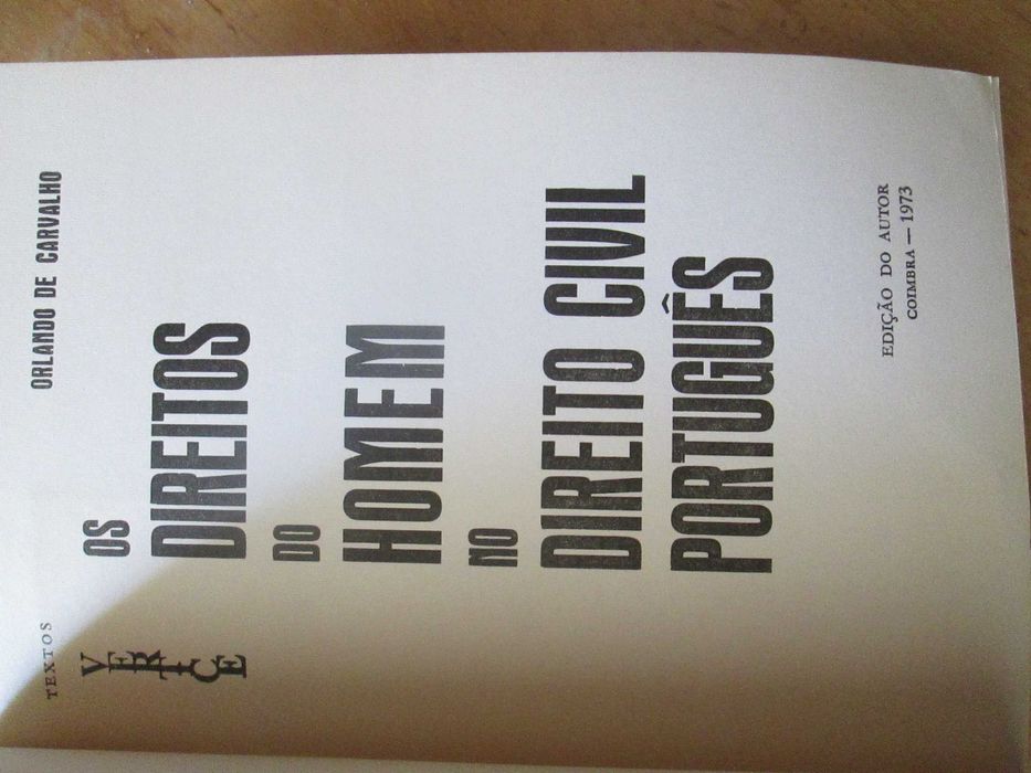Os Direitos do Homem no Direito Civil Português, Orlando de Carvalho