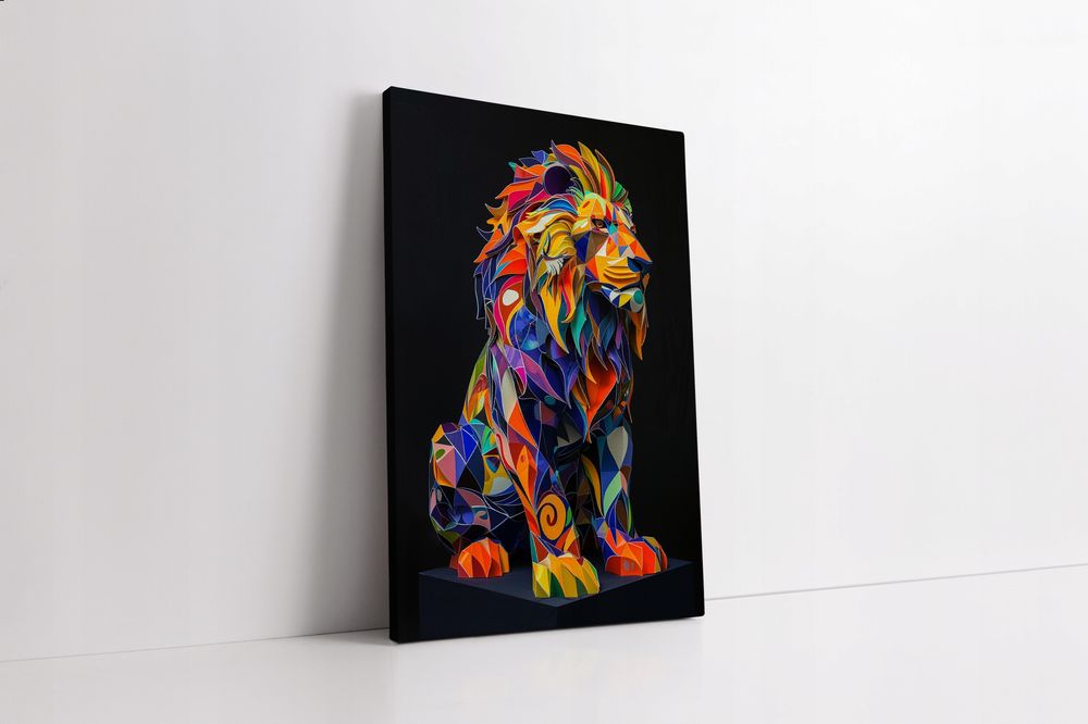 Obraz na płótnie Kolorowy Lew 70x100 cm - Nowoczesny Styl