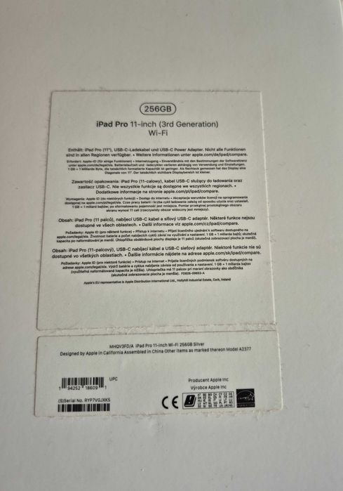 iPad Pro 11" (3. generacji) 256 GB — stan idealny