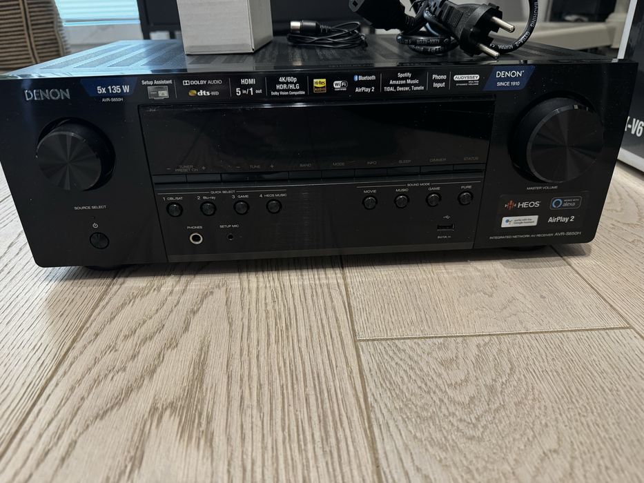 Amplituner kina domowego Denon AVR S650H bluetooth, wi-fi, apple play, HEOS