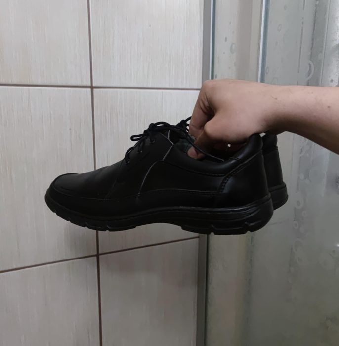 Buty obuwie 42 Łukpol eleganckie glany męskie czarne leather skóra skó