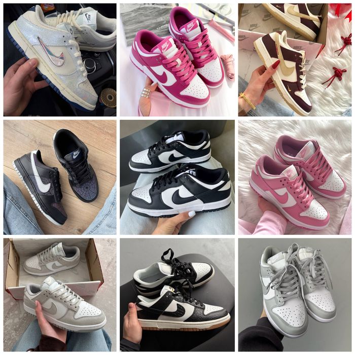 р36-45 Кросівки Nike Dunk Low Brown Beige White Black Grey