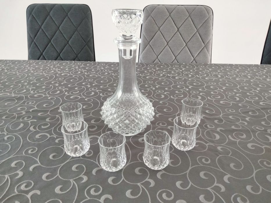 Garrafa e copos Cristal d'Arques