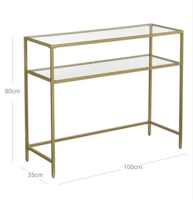 Стелаж білий з золотом, шкаф, полички Jysk, склянний стіл