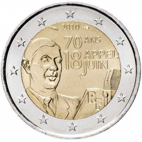 França 2 euro, 2010
70 Anos do Apelo de 18 de Junho