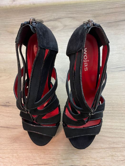 Buty na obcasach szpilki sandały Wojas skóra r. 37, 24 cm nowe