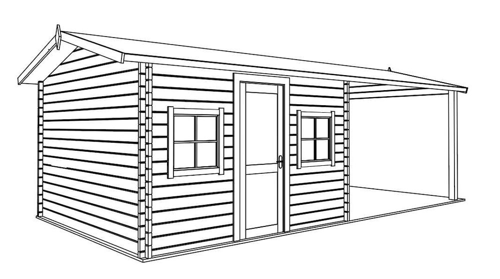 Domek Letniskowy Drewniany 16 m2 z Altanką 16 m2 - Lobelia