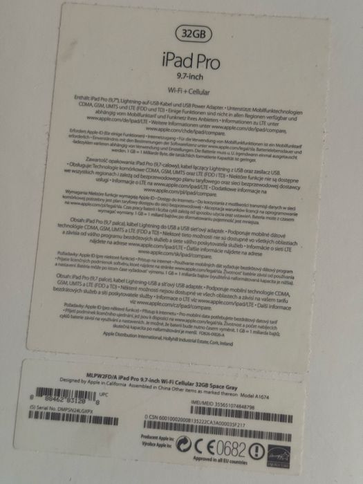 Apple iPad Pro 9,7” 32GB LTE CELLULAR Space Gray