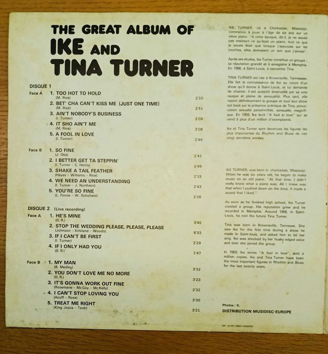 Disco vinil, duplo, LP, The Great Album of Ike and Tina Turner