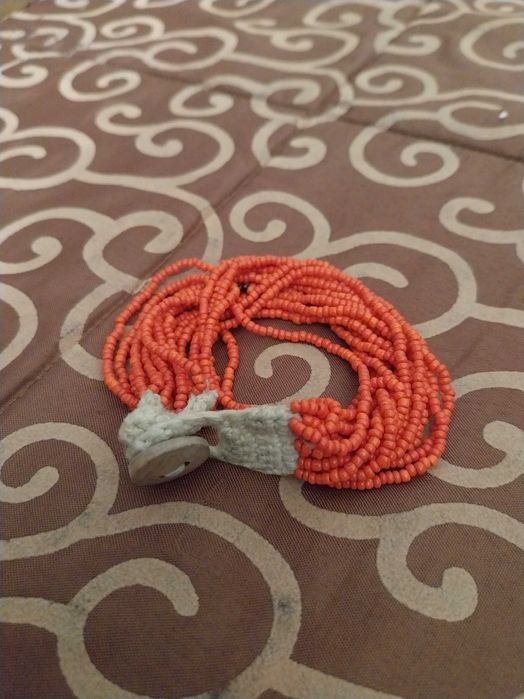 Pulseira de criança, vermelha, de cordas