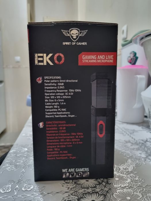 Microfone Gaming Com Fio SPIRIT OF GAMER MIC-ECO