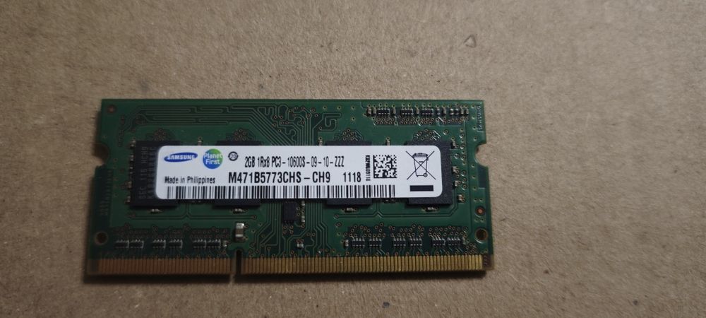 Оперативна памʼять DDR3 для ноутбука Samsung SO-DIMM 1GB 2GB 1333MHz