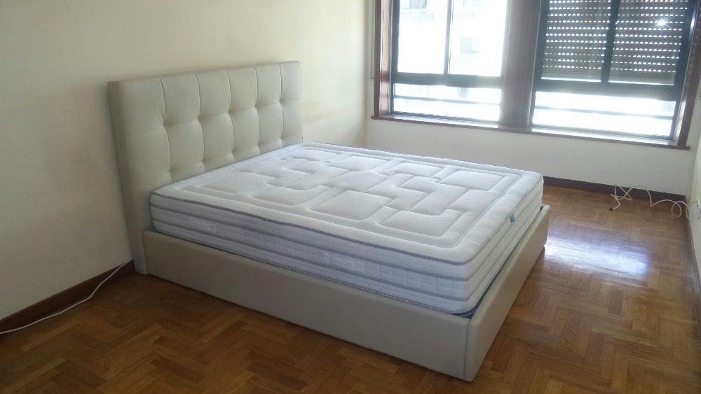 Cama Casal Estofada - NOVA - VARIAS CORES - FABRICA
