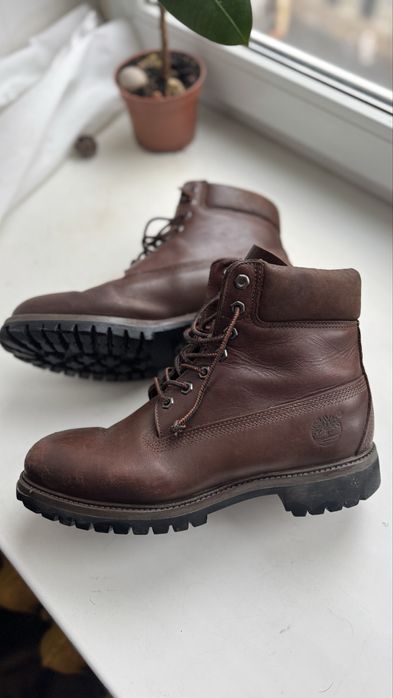 Шкіряні черевики Timberland унісекс коричневі  26 см б/у 42.5 розмір