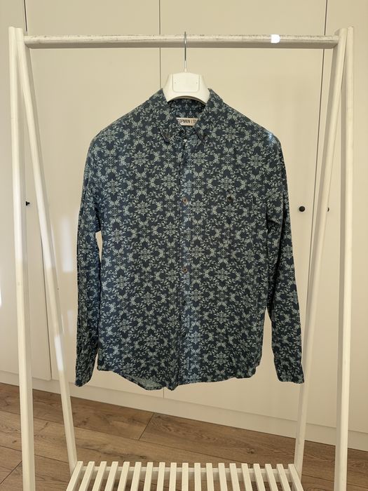 Сорочка Topman (темно-зелена з візерунком)