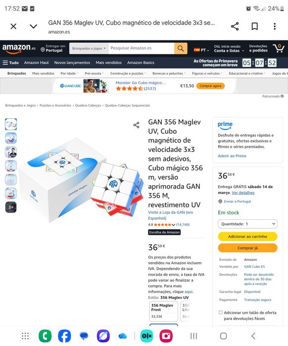 Cubo magnético Maglev selado