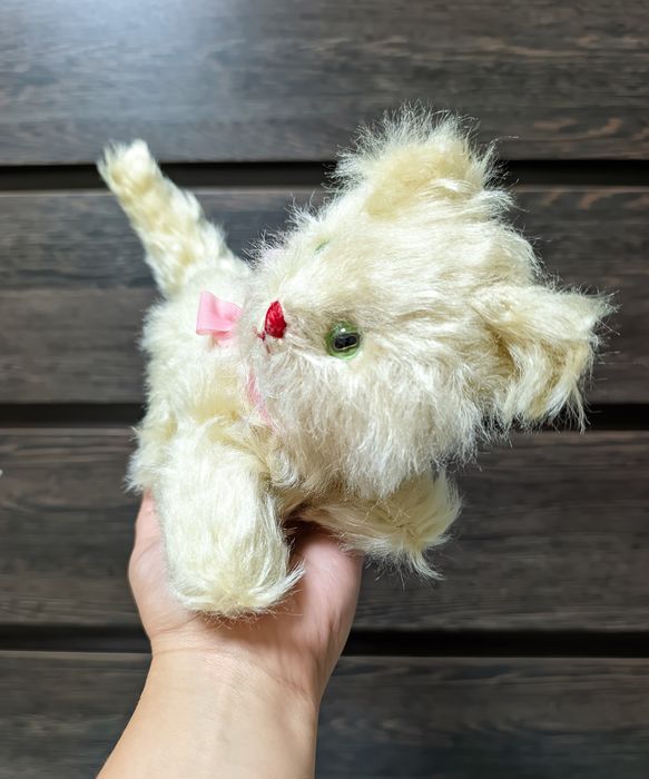 Мягкая игрушка коллекционная винтажная кошка, мохеровый кот, котик