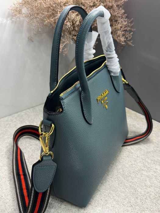 Сумка Prada Saffiano сіро-блакитна шкіра / Женская сумка Прада кожа