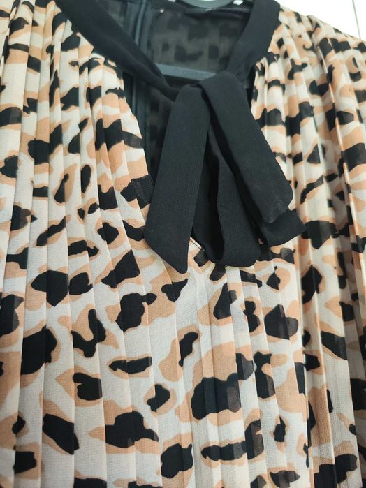 Plisowany kombinezon oversize, panterka, Zara Woman, rozm. XS